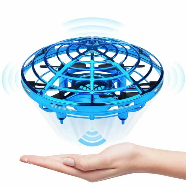 Drone GENERIQUE Drone Hélicoptère à induction infrarouge interactif à boule  volante contrôlée à la main - Bleu