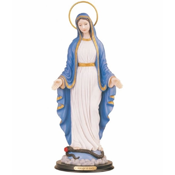 FC Design 16"H Our Lady of Grace with Halo Statue Holy Figurine Religious Decoration
