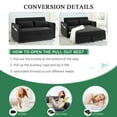 thumbnail image 4 of Dinosisco Convertible Sleeper Loveseat with USB, 55" Velvet Futon Sofa Bed, Black, 4 of 8