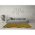 thumbnail image 3 of Ahgly Company Machine Washable Indoor Square Abstract Yellow Modern Area Rugs, 8' Square, 3 of 4