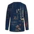 thumbnail image 4 of Sudadera hoksml para mujer, ideal para otoño e invierno, informal, holgada, con estampado floral, cuello redondo, manga larga, blusas en oferta., 4 of 5
