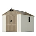 thumbnail image 6 of Patiowell 8' x 10' Resin Storage Shed w/Floor, Lockable Door & Window, Easy Assemble, Brown & Beige, 6 of 10