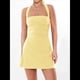 thumbnail image 4 of Vestido Corto Ajustado con Cuello Halter, Espalda Descubierta y Fruncido para Mujer, para Fiestas de y Clubes Nocturnos. Amarillo S, 4 of 9