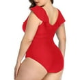 thumbnail image 3 of vigerkar Women's Plus Size One Piece Swimsuit Tummy Control Bathing Suit Cute V Neck Maternity Swimwear RD1, XL, 3 of 6