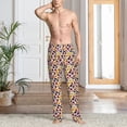 thumbnail image 5 of Uemuo Halloween Pumpkin Pattern Men's Wide Leg Palazzo Lounge Pants with Pockets Light Weight Loose Comfy Casual Pajama Pants-Small, 5 of 9