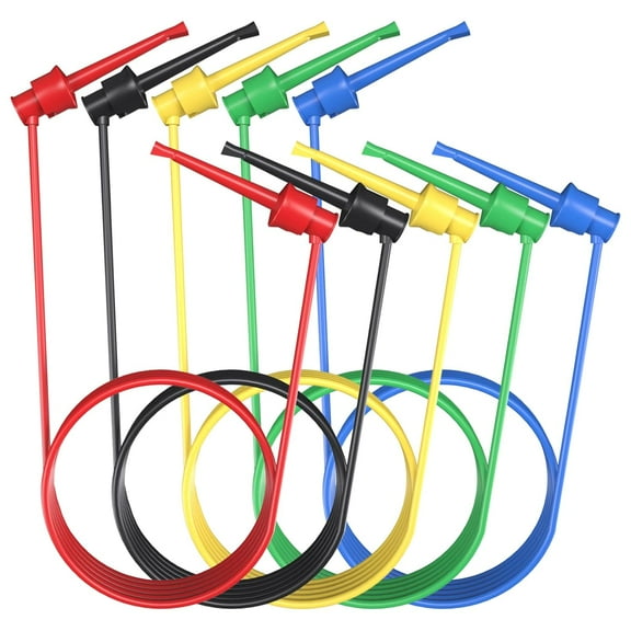 5 Pcs  Clips toClip Heavy Duty Silicone Jumper Wires Test Leads Set, Double-Ended Clips Alligator Clips Insulated Test for Electrical Testing
