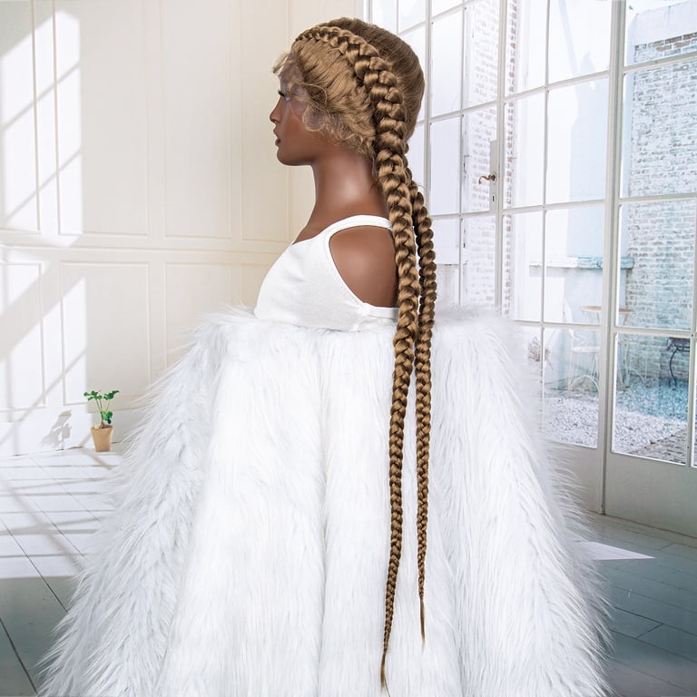 36 Inches Long Lace Front Synthetic Braided Wigs Lace Front 