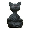 thumbnail image 3 of Figura caprichosa de gato de Buda BRILLAR Meditación de yoga Coleccionable Negro, 3 of 5