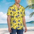 thumbnail image 6 of Uemuo Honeybee Printed Regular Fit Short Sleeve Casual Hawaiian Shirt for Men,Aloha shirt,Tropical shirt,Floral print shirt,Vacation Beach shirt-Small, 6 of 9