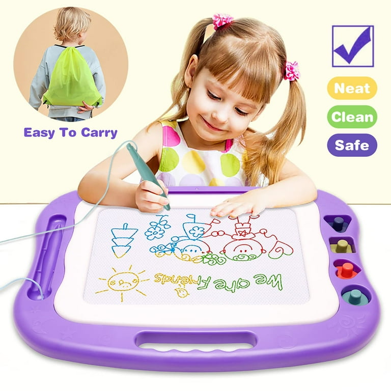 Wellchild Magnetic Drawing Board,Toddler Toys for Girls Boys 3 4 5 6 7 Year  Old Gifts,Magnetic Doodle Board for Kids,Large Etch A Magnet Sketch Doodle 