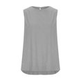 thumbnail image 4 of Njoeus Womens Summer Tops Girls Tank Tops Womens Tank Tops Summer Sleeveless Round Neck Oversized T-Shirt Loose Fitted Trendy Blouse Solid Crinkle-Washed Tunic Shirts Tank Top Pack Women On Clearance, 4 of 6