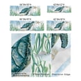 thumbnail image 3 of Kitchen Cafe Valance Curtain for Small Windows,Marine Sea Turtle Compass Seaweed Rod Pocket Short Valances Watercolor Starfish Window Treatment Panel for Living Room/Bedroom/Bathroom,54x18in, 3 of 9