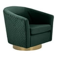 thumbnail image 5 of SAFAVIEH Couture Clara Contemporary Velvet Quilted Swivel Tub Chair, Emerald, 5 of 10