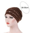 thumbnail image 4 of Cheers.US Soft African Head Wrap Crystal Cap Headwear Stretch Rhinestones Head Scarf Cotton Elastic Turban Hat for Women and Girls, 4 of 4