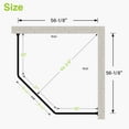 thumbnail image 3 of Naiture Neo-Angle Shower Curtain Rod Aluminum with Ceiling Support, 30-1/2" X 37" X 30-1/2", Matte White Finish, 3 of 9