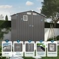 thumbnail image 6 of Outdoor Storage Shed 6 x 4 FT Metal Tool Shed with Peaked Roof, Metal Garden Shed Anti-Corrosion Storage House with Clear Window, Lockable Door for Backyard, Patio, Sundries, Gray (Clear Window), 6 of 8