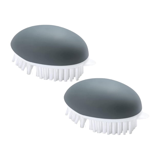 Oleegame 2PC Cleaning Brush Prep Solutions Fruit & Veggie Cleaning Green Brush Gray
