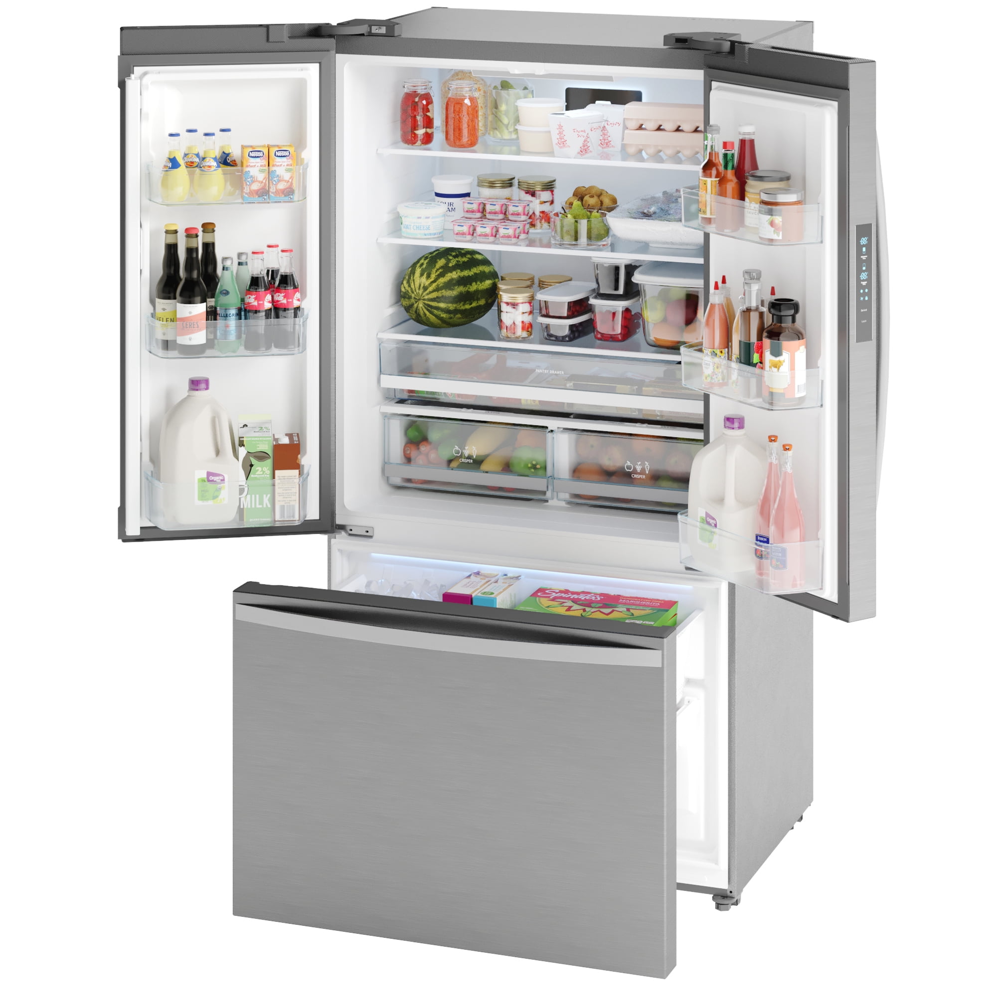 Kenmore 20.3 Cu. ft. Capacity Counter-Depth French Door Refrigerator and Freezer with Ice Maker, Stainless Steel