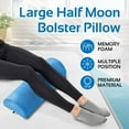 thumbnail image 2 of AllSett Health Lumbar Support Bolster – Large Half-Moon Memory Foam Cushion for Legs, Knees, Lower Back, Ankles & feet – Machine Washable Cover, Semi-Roll Support for Sleeping & Posture (Navy), 2 of 6