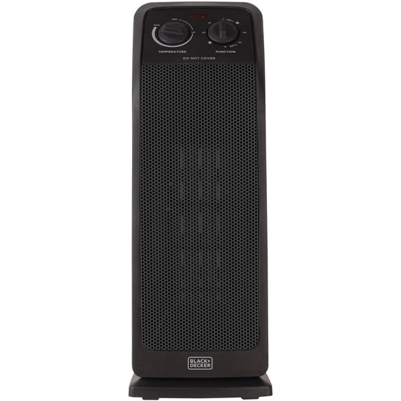 BLACK+DECKER 1500W Ceramic Indoor Tower Heater, Get Warm without Compromising Valuable Floor Space, Perfect for Cold Basements, Black (New Open Box)