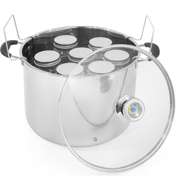 Barton 20-Quart Stainless Steel Canning Pot Set with Rack, Electric and Induction Compatible