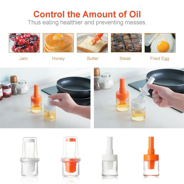 Silicone Cooking Oil Bottle With Basting Brush – My Kitchen Gadgets