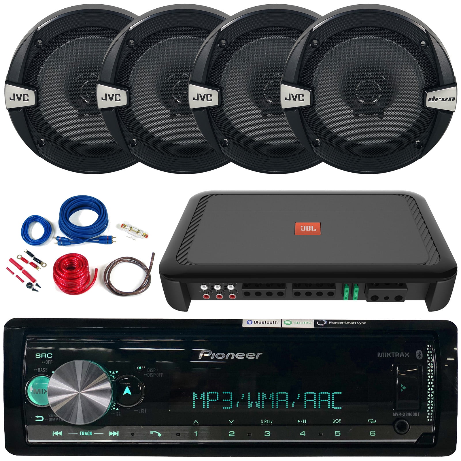 Pioneer MVH-X300BT Single DIN Digital Bluetooth USB AUX Radio Car