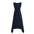 thumbnail image 7 of gbyLJF A Line Dress for Women Summer Swing Dress Chiffon Ruffle Dress Floral Chiffon Dress A01_Navy L, 7 of 7