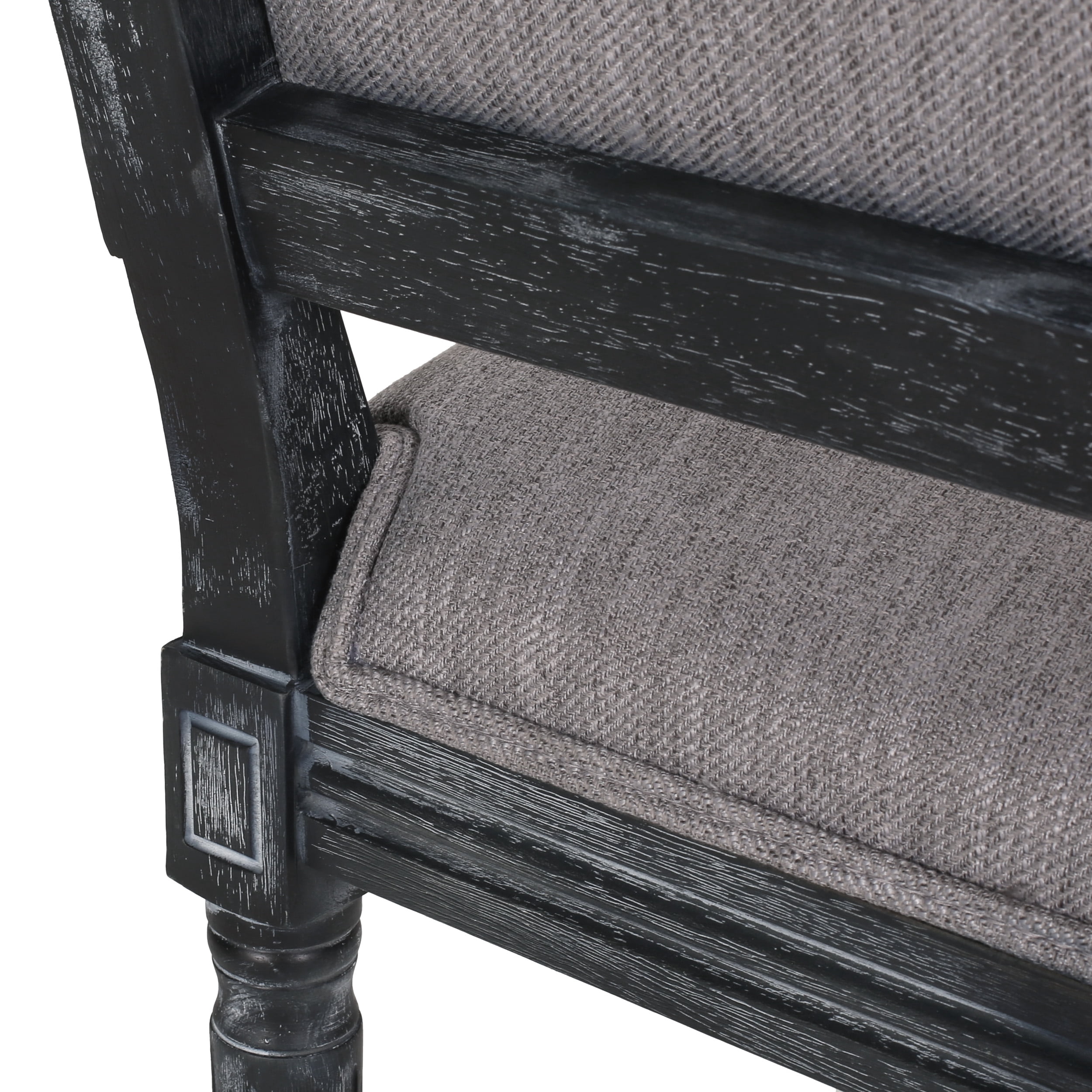 Noble House Robin Wood Upholstered Dining Chair, Set of 4, Gray