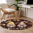 thumbnail image 5 of Round Area Rug 3ft,Coffee Time Gnomes Washable Carpet Non-Slip Runner Accent Rugs Indoor Floor Mat for Bedroom Living Room Decor,Ququ Cookies Donut Dwarfs, 5 of 9