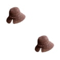 thumbnail image 4 of Minnieouse Lady Summer Sombrero de paja Bowknot Floppy Wide Brim Sun Hats Beach Transpirable Plegable Moda Ladies Adult Holiday Brown Marrón M (56-58 cm) 2Conjunto, 4 of 6