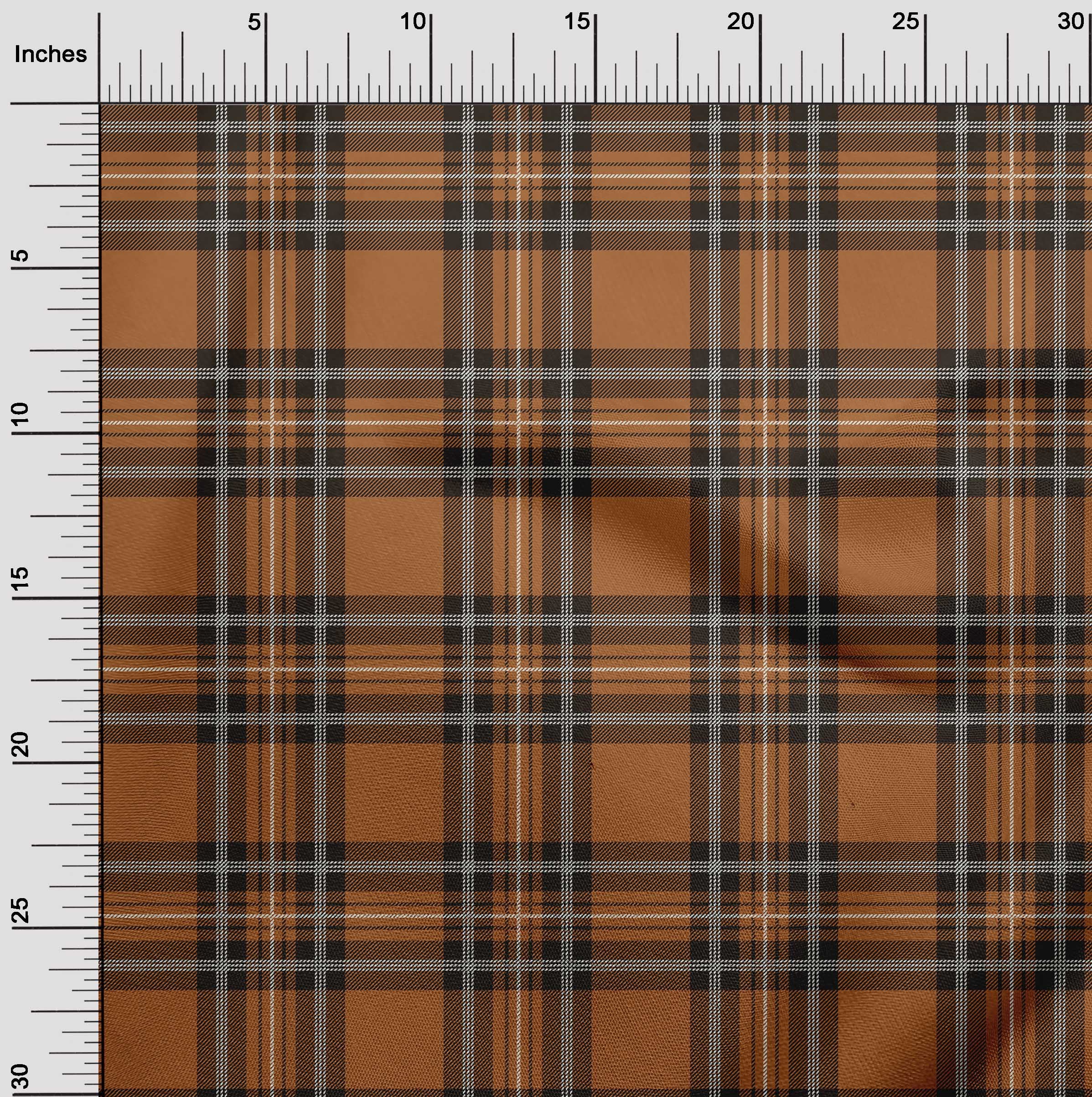oneOone Polyester Spandex Brown Fabric Tartan Diy Clothing Quilting Fabric Print Fabric By Yard 56 Inch Wide