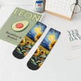thumbnail image 7 of Rocae Starry Sky Sunflower for Premium Adult Socks,Comfortable, Breathable, and Durable Socks, Perfect for Everyday Wear, 7 of 7