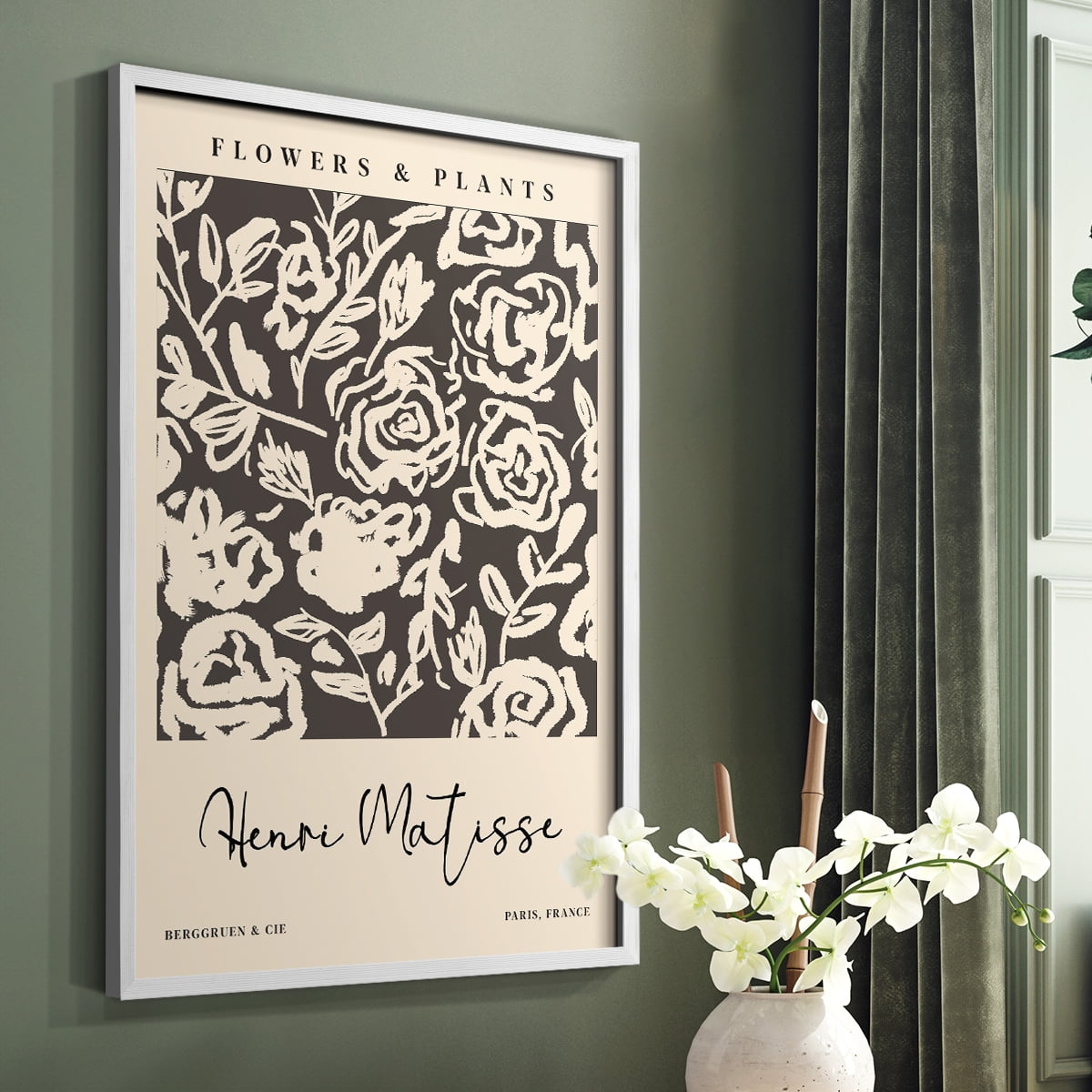 Matisse CXCVI Framed Print in White Solid Wood 11 x 14 Framed Print