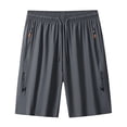 thumbnail image 5 of KIHOUT Men's Quick-Dry Sports Shorts - Nylon Blend, Elastic Drawstring Waist, Zippered Pockets, Lightweight Breathable Fabric for Fitness, Gym, Running and All-Season Casual Wear, 5 of 8