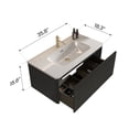 thumbnail image 6 of CITTANEO 36" Mid Century Bathroom Vanity with Sink, Modern Bathroom Cabinet with Push-Open Drawer, Brushed Black Oak, 6 of 8