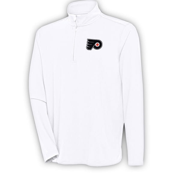 Men's Antigua  White Philadelphia Flyers Hunk Quarter-Zip Pullover Top