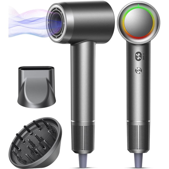 Secador de pelo, 160000 RPM Secador de pelo profesional de alta velocidad 500 millones de secador de pelo de cuidado iónico negativo para secado rápido, secador de pelo con control térmico de bajo rui