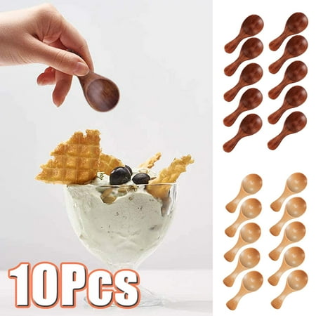 

LINASHI 10Pcs Mini Short Handle Spoons Soup Spoons Condiments Spoon Dessert Spoon Tea Coffee Spoon Kitchen Supplies