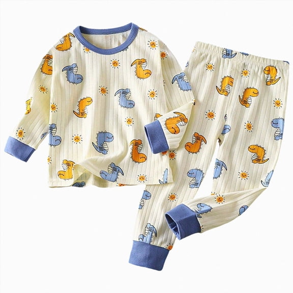 TOWED22 Toddler Baby Girl Boy Winter Clothes 2 Piece Cartoons Graphics Long Sleeve Sweatshirt Tops Elastic Waist Pants Set Fall Outfit Clothing(Blue,7-8 Y)