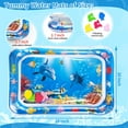 thumbnail image 2 of Tummy Time Mat,Qissep Baby Blue Water Play Mat,Inflatable Infant Baby Water Mats for 3 to 24 Months,Fun Activity Center for Stimulate The Sensory Development of Babies, 2 of 7
