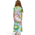 thumbnail image 2 of Uourmeti Cute Axolotl Frog Print Girls Maxi Summer Dress with Pocket Short Sleeve Spring Boho Long Sundress Casual School for Kids, Size 11-12 Years, 2 of 7