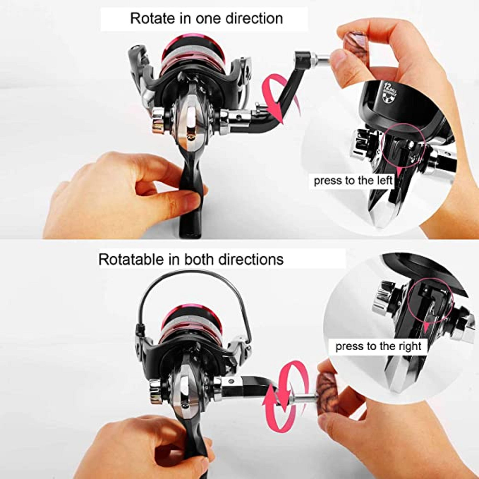 Goture Spinning Reel - Stainless Steel Bearings Smooth Powerful Fishing Reel Spinning 5.2: 1 Gear Ratio Reels Left/Right Interchangeable Ice Fishing Reels