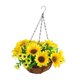 thumbnail image 5 of Flores artificiales en cesta colgante, adorno para jardín, plantas colgantes de imitación Amarillo, 5 of 9