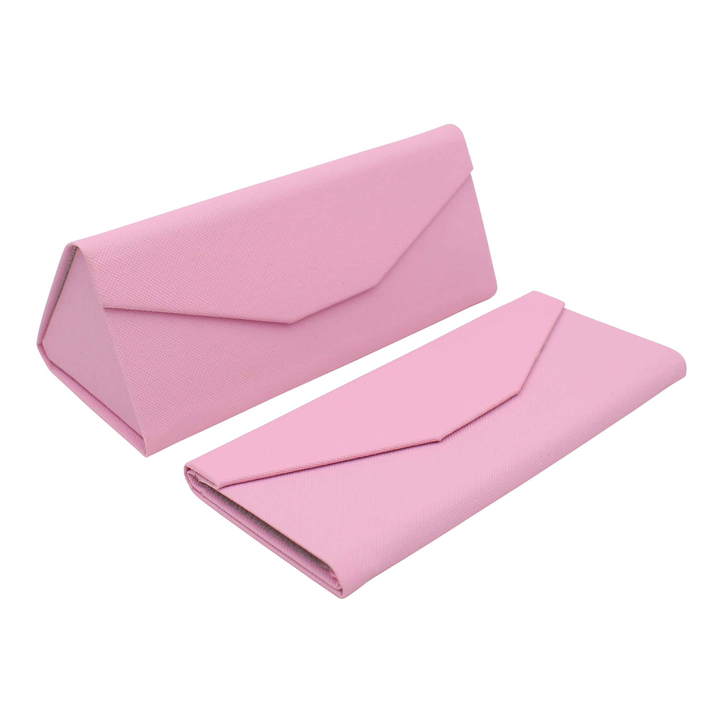Adorable Solid Color PU Leather Glasses Case Pink