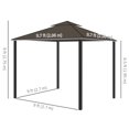 thumbnail image 2 of 10' x 10' Coffee Outdoor Gazebo Canopy Tent with Mesh - Patio, Backyard Shade & Rain Protection - Aluminum Frame & 2-Tier Roof, 2 of 7