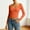 Orange, variant on Cropped Sweater Sevevn Women Fashionable Round Neck Solid Color Long-Sleeved Sweater Top