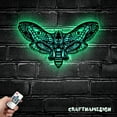 thumbnail image 5 of Craftnamesign Butterfly Skull Metal Wall Art with LED Light, Personalized Emo Goth Butterfly Sign, 5 of 5