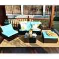 thumbnail image 4 of Costway Ensemble de Mobilier de Patio 5 Pcs Sectionnel Ensemble de Conversation avec Table à Café Bleu, 4 of 10