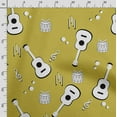 thumbnail image 3 of Soimoi Musical Instruments Printed, Poly Canvas Fabric, Decor Sewing Fabric by The Yard 56 Inch Wide,Decorative Fabric for Curtains Tote Bags, Lime Green, 3 of 5